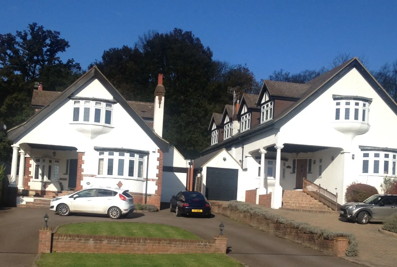 Brookmans Park - Bungalettes with Tuscan Columns 28-30 Georges Wood Road, Brookmans Park, Hertfordshire, AL9 7BT