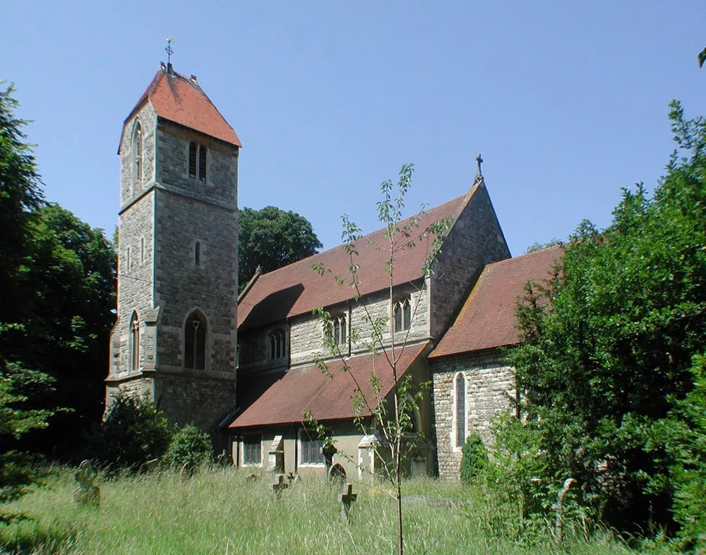 Harrow Weald - All Saints' parish church, Uxbridge Road, Harrow Weald, Middlesex, seen from the southeast
