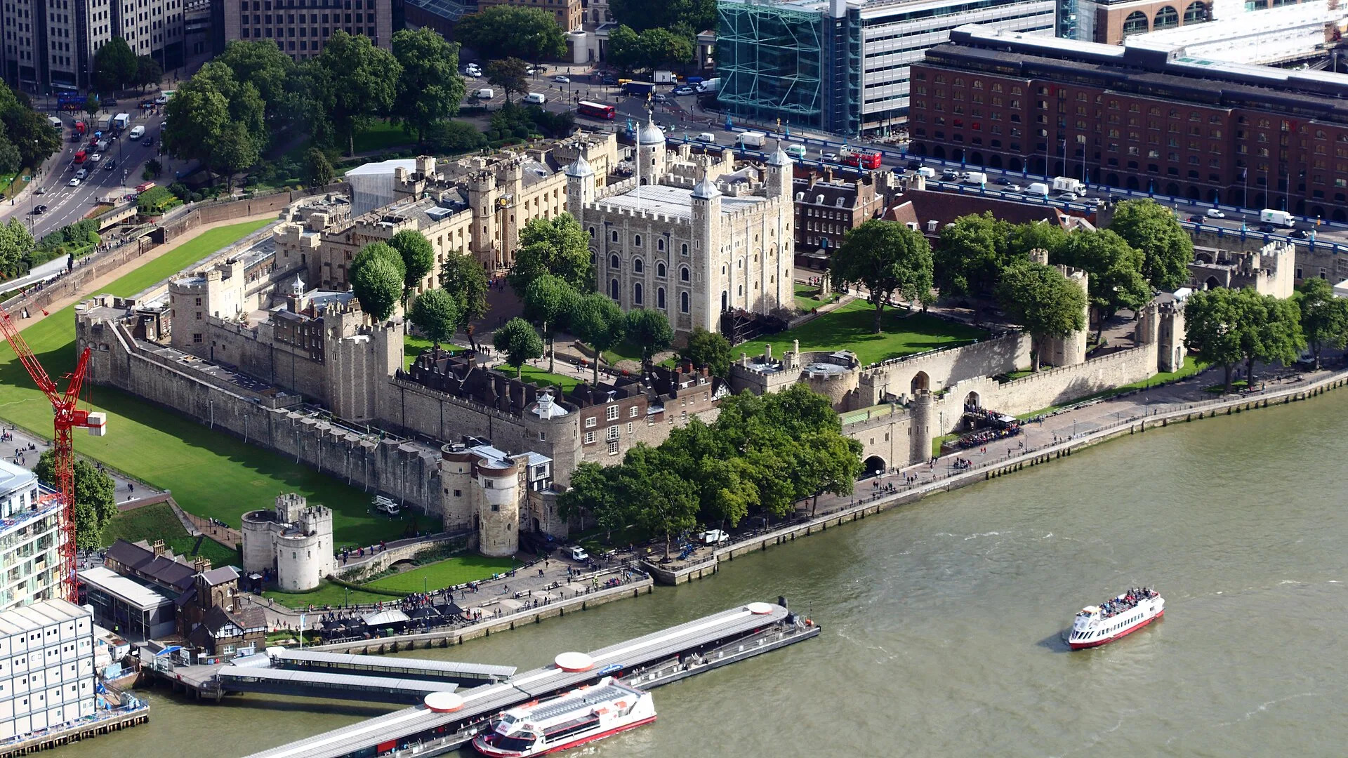 London - The view of the Tower of London from The Shard to the south west in Central London
